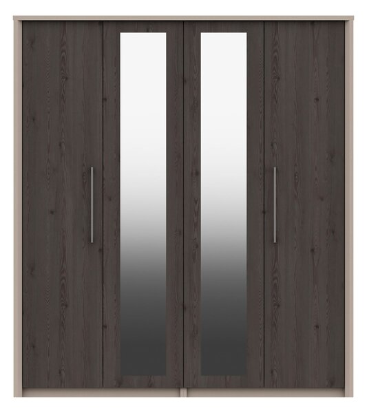 Dolan 4 Door Wardrobe, Mirrored Brown