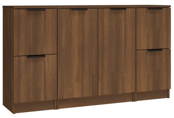 Sideboards 3 pcs Brown Oak Engineered Wood