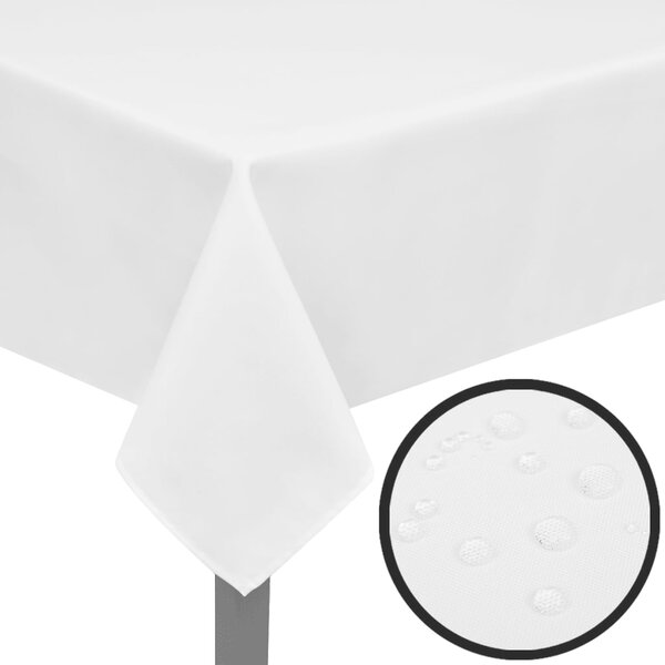 5 Tablecloths White 130 x 130 cm
