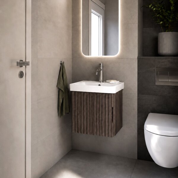 Bathroom cabinet with washbasin Rea DB85-50-1 Orio Dark 50cm