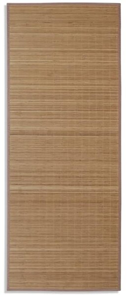 Rectangular Brown Bamboo Rug 80 x 200 cm