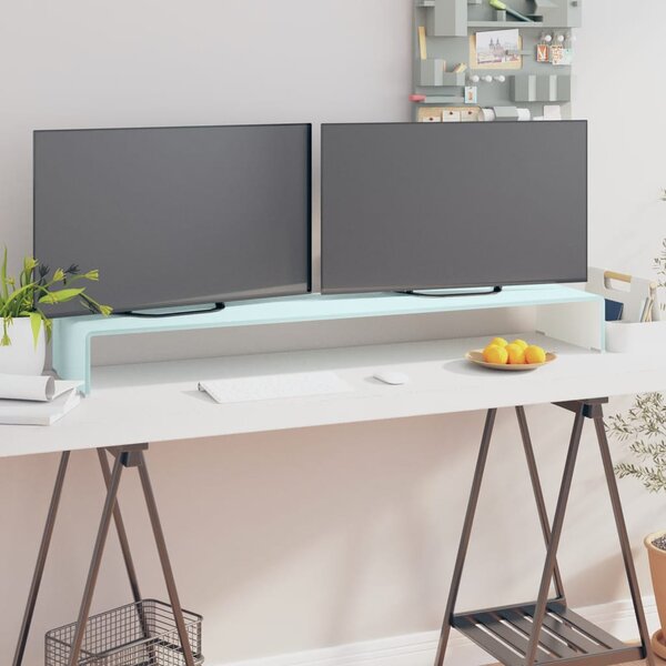 TV Stand/Monitor Riser Glass Green 120x30x13 cm