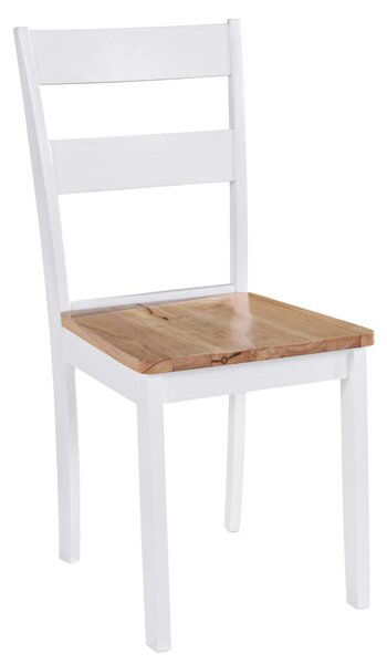 Dining Chairs 4 pcs White Solid Rubber Wood