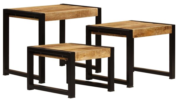 Nesting Tables 3 pcs Solid Mango Wood