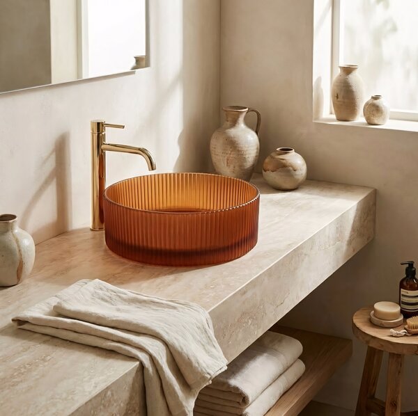 Countertop washbasin Rea Suri Brown