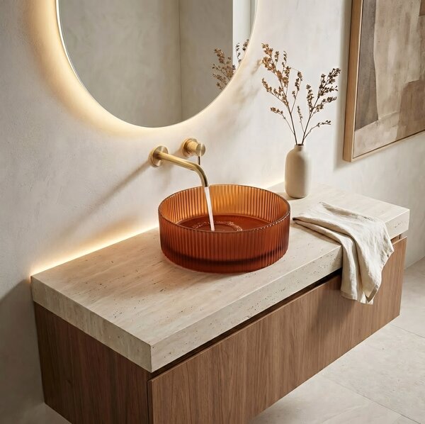 Countertop washbasin Rea Suri Brown
