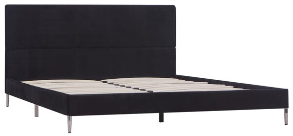 Bed Frame without Mattress Black Fabric 150x200 cm King Size