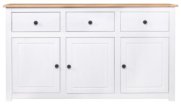 Sideboard White 135x40x80 cm Solid Pinewood Panama Range