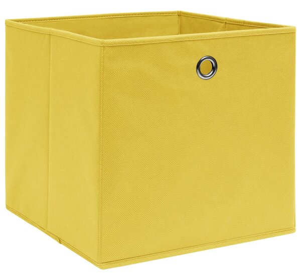 Storage Boxes 4 pcs Yellow 32x32x32 cm Fabric