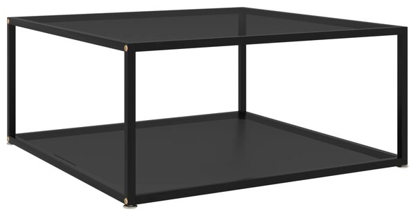Coffee Table Black 80x80x35 cm Tempered Glass