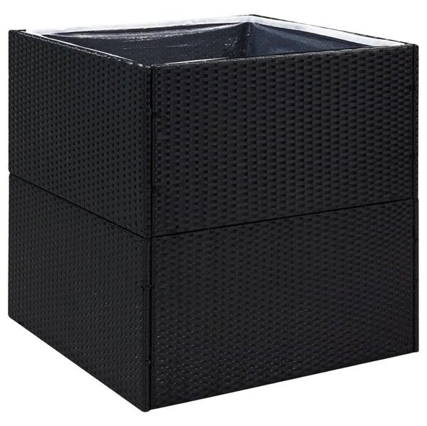 Garden Planter Black 80x80x80 cm Poly Rattan