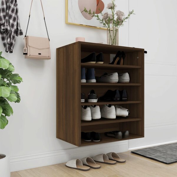 Shoe Cabinet Brown Oak 60x35x70 cm Engineered Wood