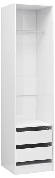 Wardrobe with Drawers High Gloss White 50x50x200 cm Engineered Wood