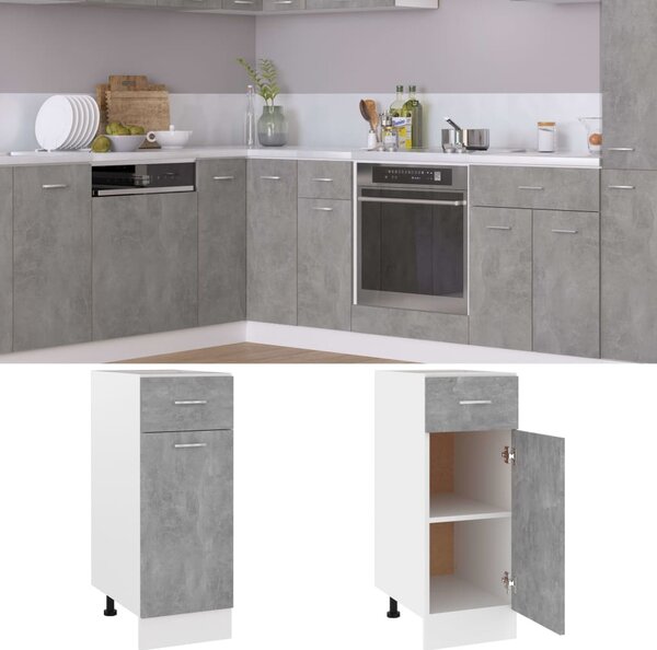 Drawer Bottom Cabinet Concrete Grey 30x46x81.5 cm Engineered Wood