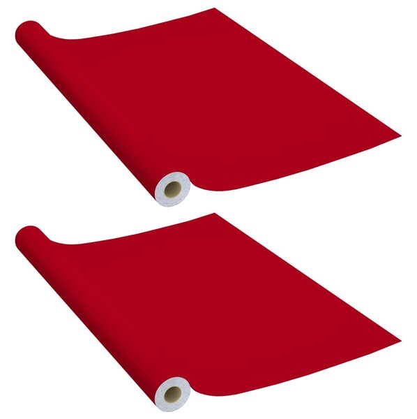 Self-adhesive Furniture Films 2 pcs Red 500x90 cm PVC