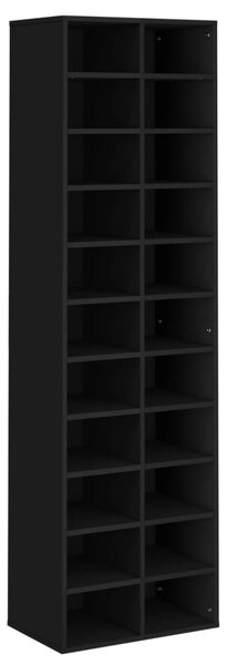 Shoe Cabinet Black 54x34x183 cm Engineered Wood