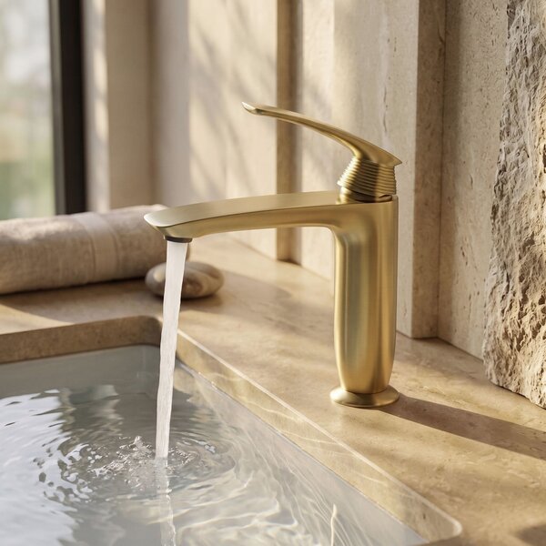Bathroom faucet PREMIUM Rea Como Brush Gold Low