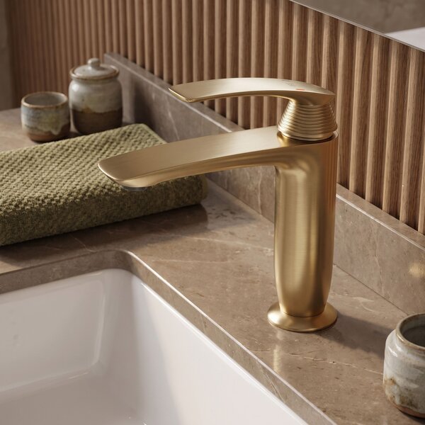 Bathroom faucet PREMIUM Rea Como Brush Gold Low
