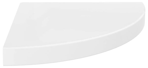 Floating Corner Shelf High Gloss White 35x35x3.8 cm MDF