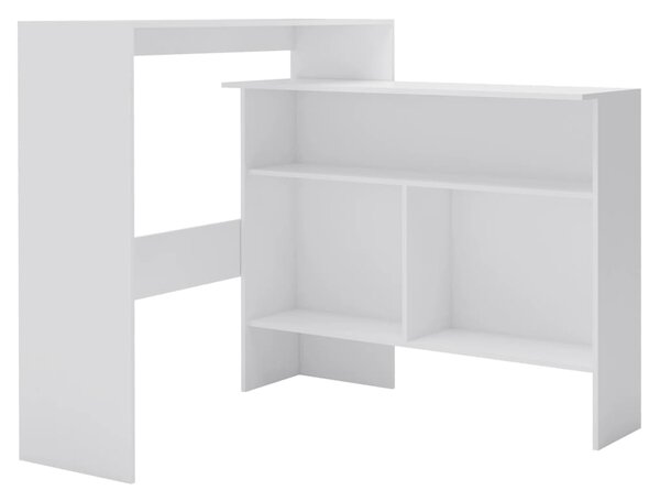 Bar Table with 2 Table Tops White 130x40x120 cm