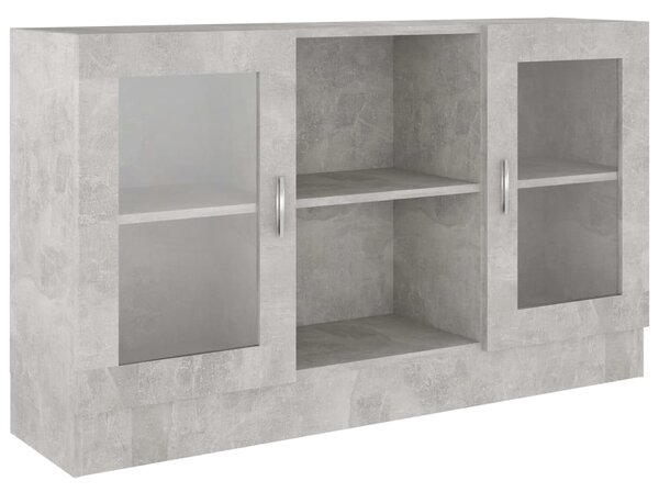 Vitrine Cabinet Concrete Grey 120x30.5x70 cm Engineered Wood