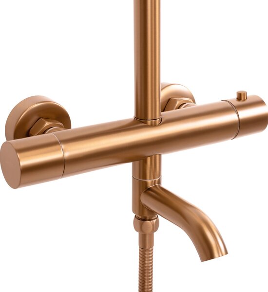 Shower set with thermostat REA Lungo Copper Brush