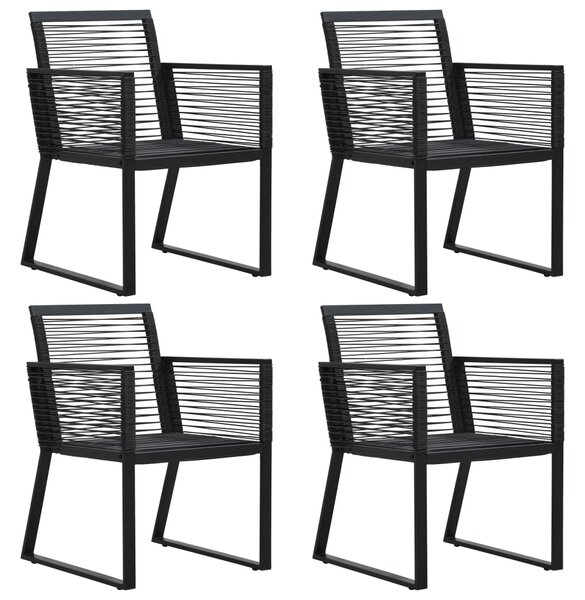 Garden Chairs 4 pcs Rope Rattan Black