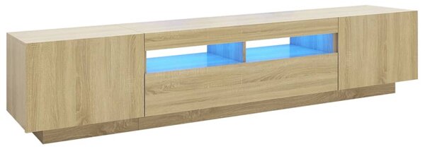 TV Cabinet with LED Lights Sonoma Oak 200x35x40 cm