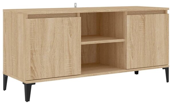 TV Cabinet with Metal Legs Sonoma Oak 103.5x35x50 cm