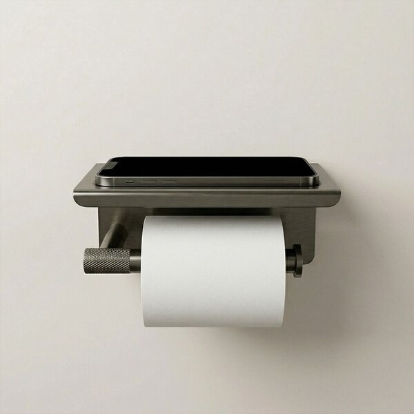 Toilet paper holder with shelf 6613 Modern Titan