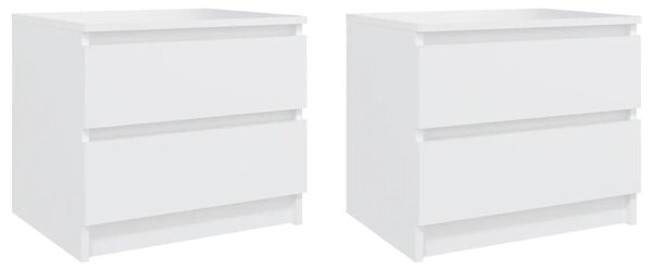 Bed Cabinets 2 pcs White 50x39x43.5 cm Engineered Wood