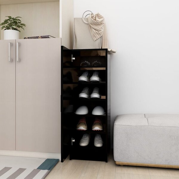 Shoe Cabinet Black 32x35x92 cm Engineered Wood