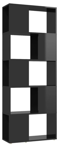 Book Cabinet Room Divider High Gloss Black 60x24x155 cm