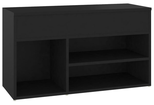 Shoe Bench Black 80x30x45 cm Engineered Wood