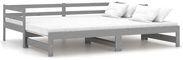 Pull-out Day Bed without Mattress Grey 2x(90x200)cm