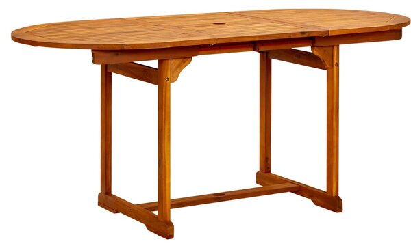 Garden Dining Table (120-170)x80x75 cm Solid Acacia Wood