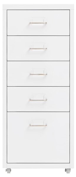 Mobile File Cabinet White 28x41x69 cm Metal