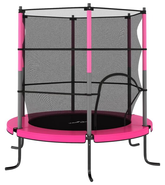 Trampoline with Safety Net Round 140x160 cm Pink