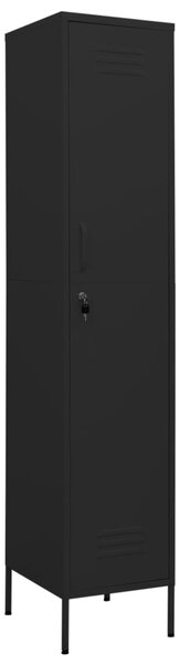 Locker Cabinet Black 35x46x180 cm Steel