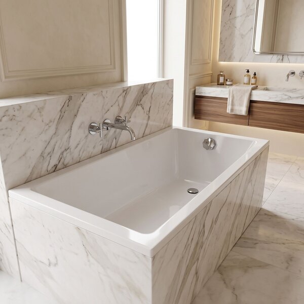 Built-in acrylic bathtub Rea Catania 160