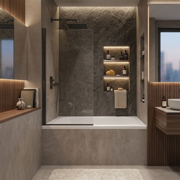 Built-in acrylic bathtub Rea Catania 160