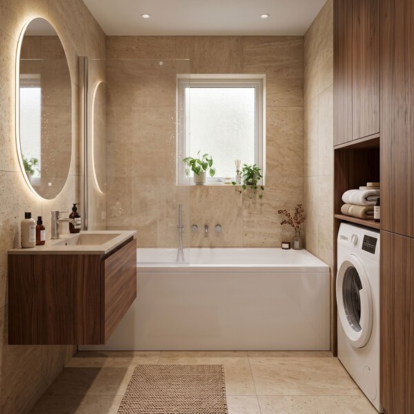 Built-in acrylic bathtub Rea Catania 180