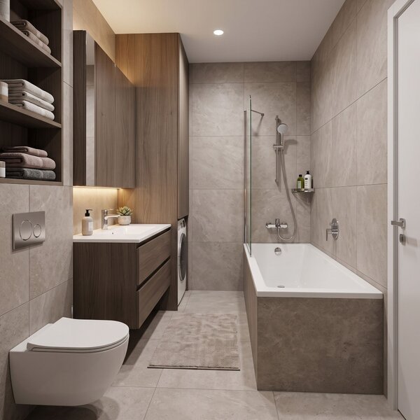 Built-in acrylic bathtub Rea Catania 180