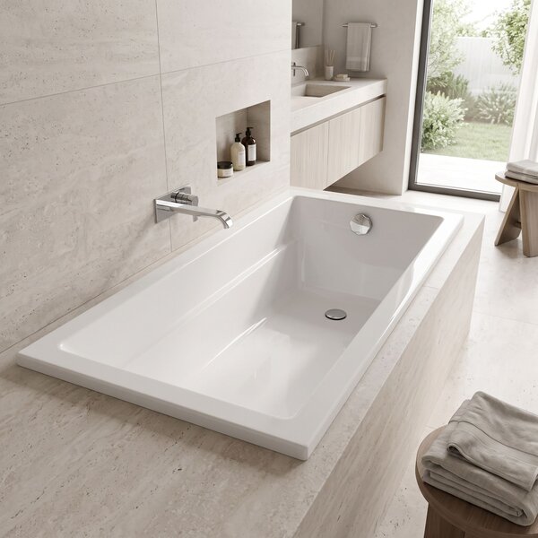 Built-in acrylic bathtub Rea Catania 160