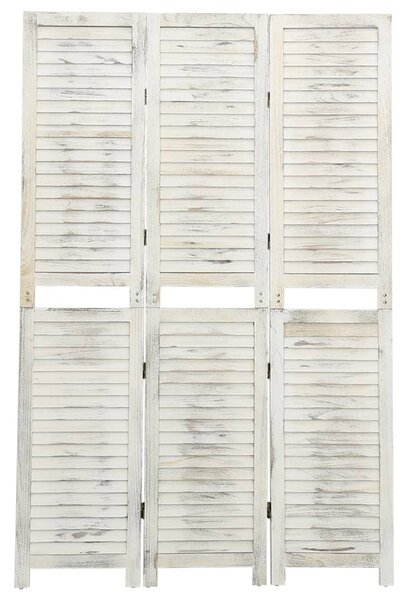 3-Panel Room Divider Antique White 105x165 cm Wood