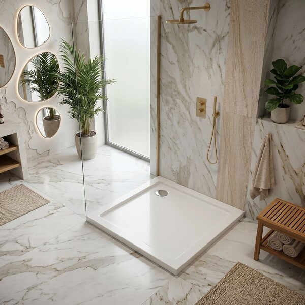 Shower tray Rea Belmond White 80x80 Chrome