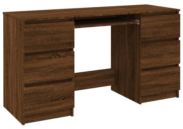 Writing Desk Brown Oak 140x50x77 cm Engineered Wood