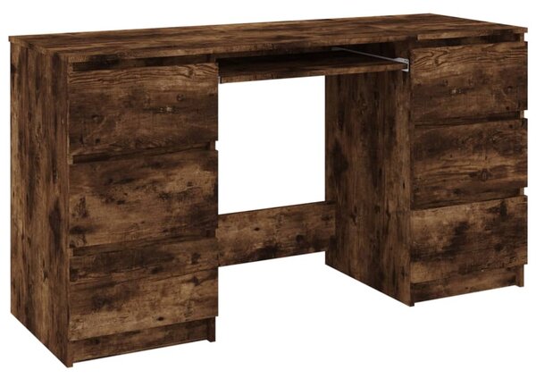 Writing Desk Smoked Oak 140x50x77 cm Engineered Wood