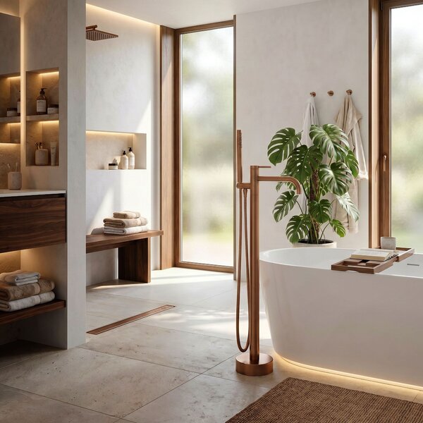 Free-standing faucet Rea Clif Brush Copper
