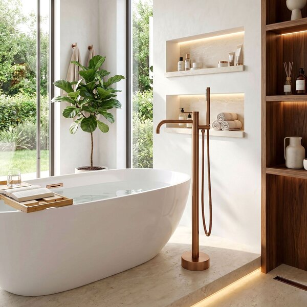 Free-standing faucet Rea Clif Brush Copper